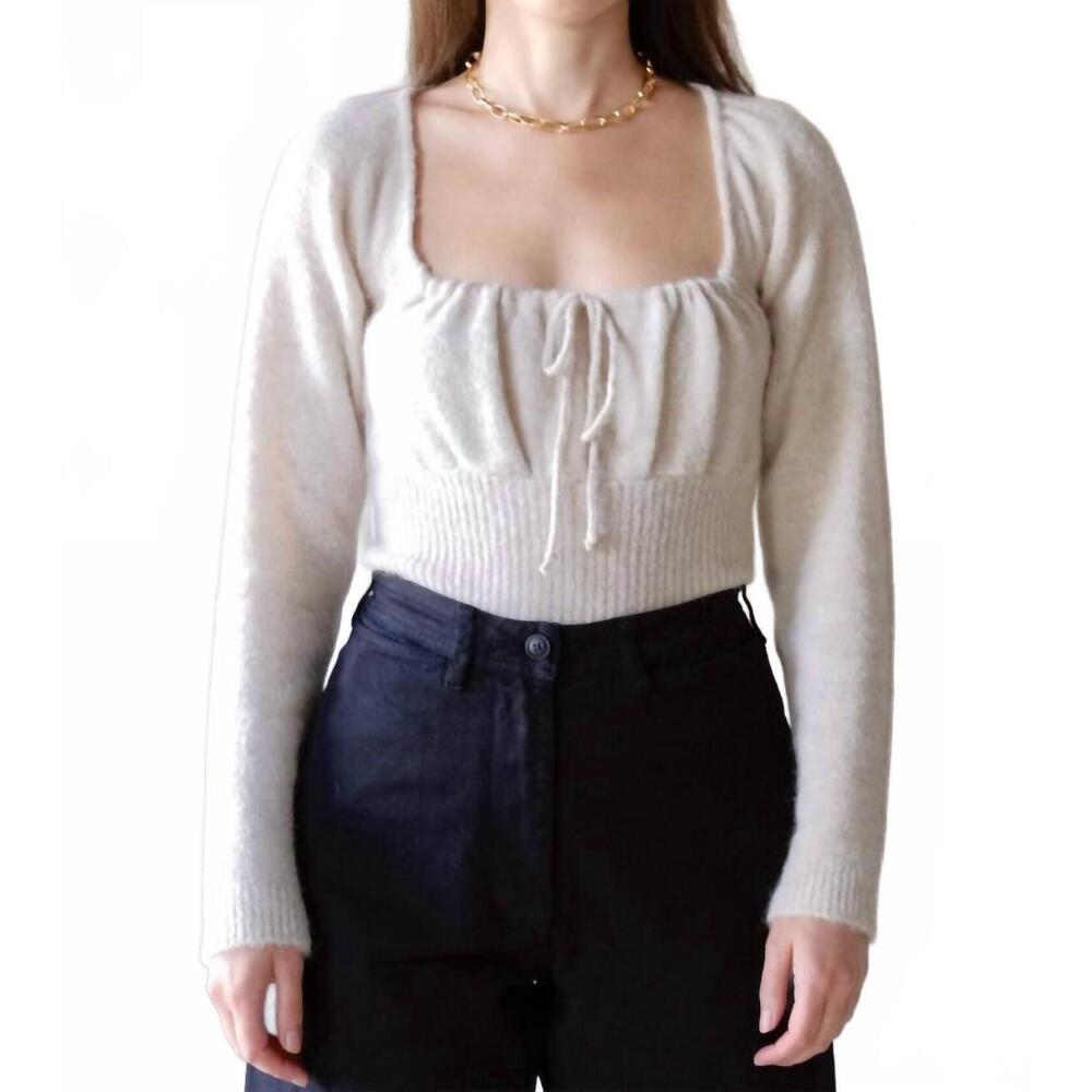 NEW TACH bella wool sweater top in cream